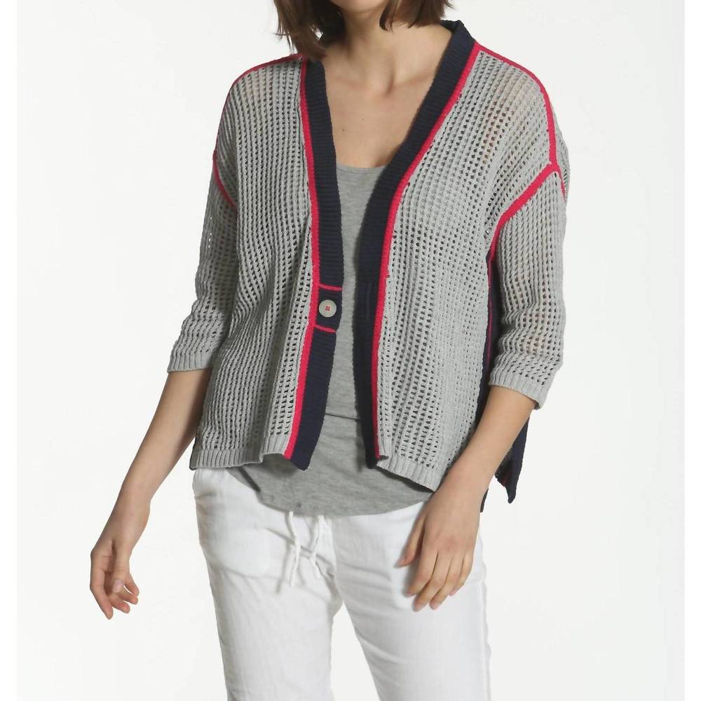 NEW LABEL+THREAD women's refresh cardigan in grey/navy